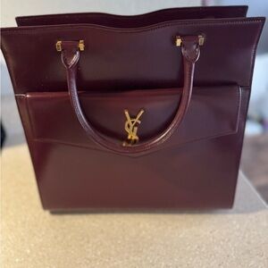 Saint Laurent Deep Burgundy Leather Bag
